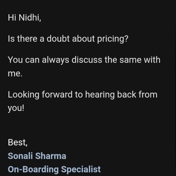 SaaS Re-engagement Emails: Screenshot of SalesHandy's emails