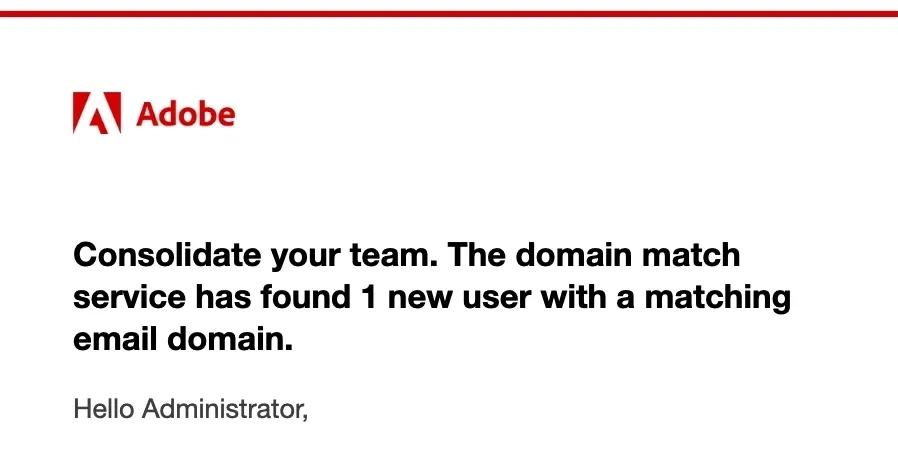 SaaS Email Greetings and Salutations: Intro portion of Adobe’s invite your team email
