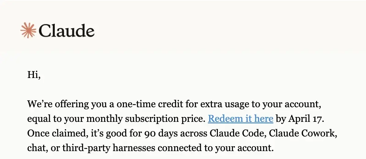 SaaS Email Greetings and Salutations: Intro portion of Claude’s promo email
