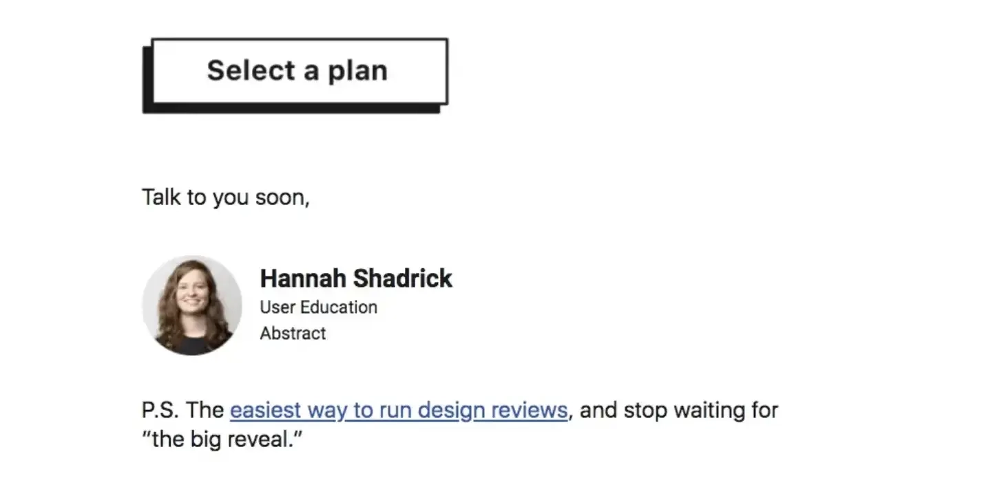 SaaS Email Sign-offs and Signatures: Screenshot of Abstract’s trial expiration email