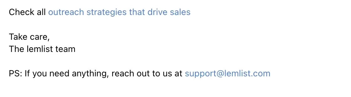 SaaS Email Sign-offs and Signatures: Screenshot of Lemlist’s trial expiration email
