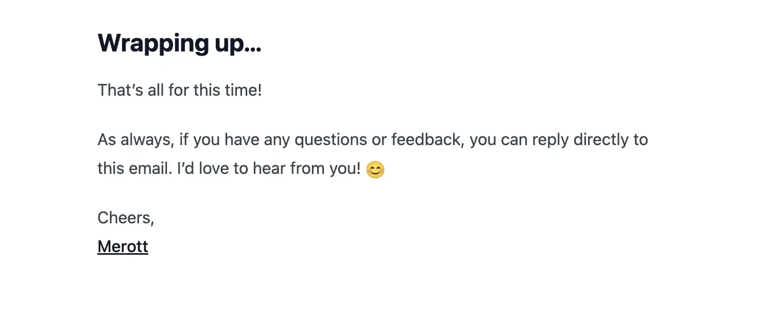 SaaS Email Sign-offs and Signatures: Screenshot of Polar Habits’ pricing update email