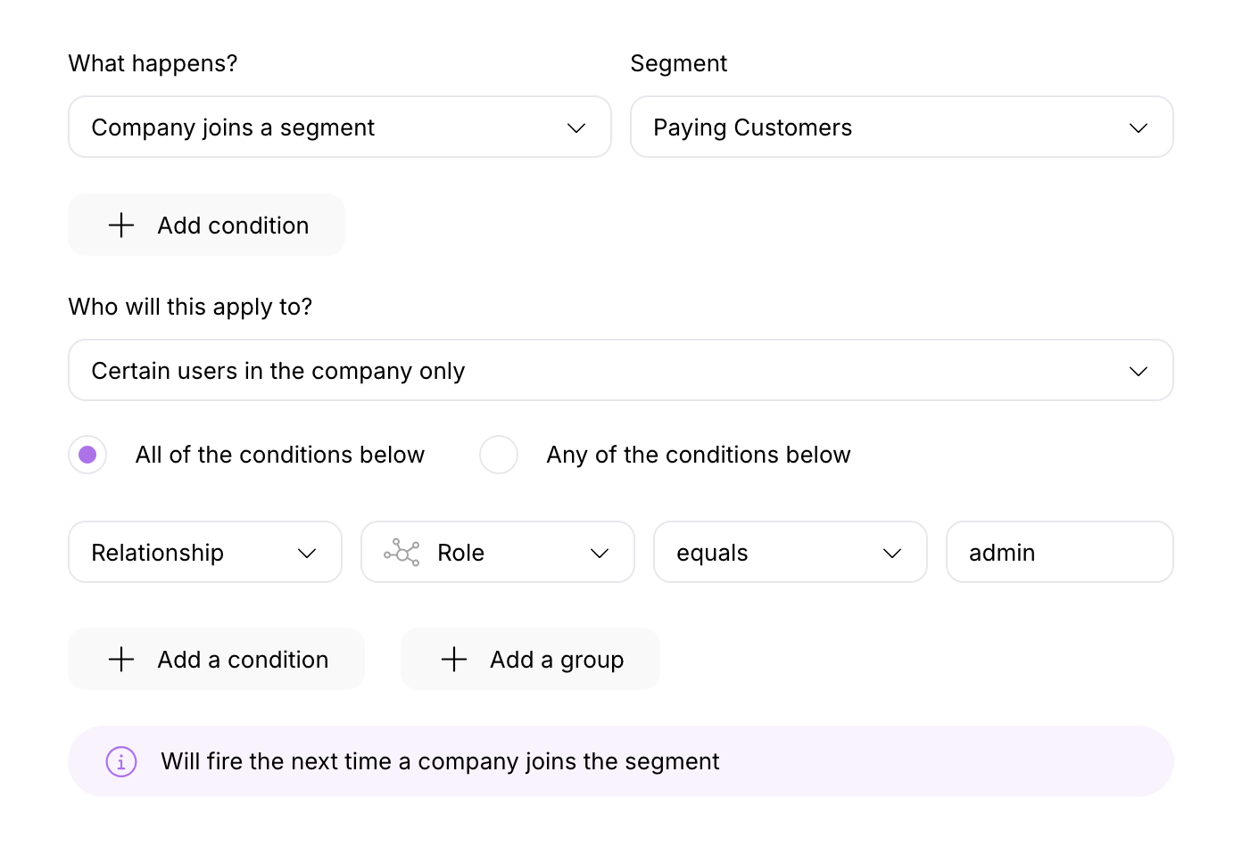 Triggering a workflow for specific users based on role