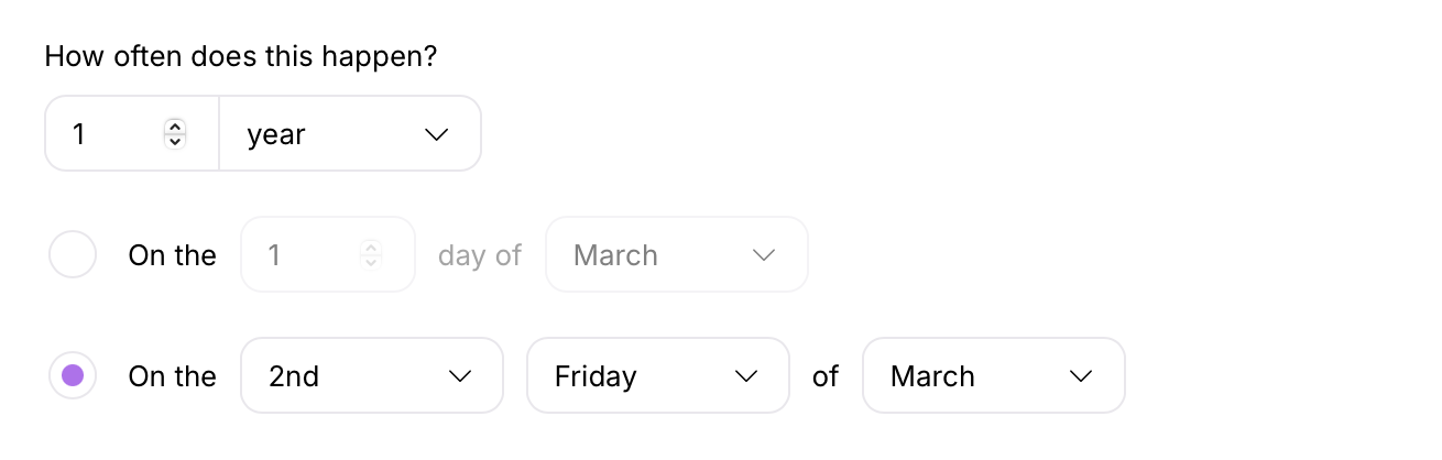 Using a recurring yearly trigger in Userlist