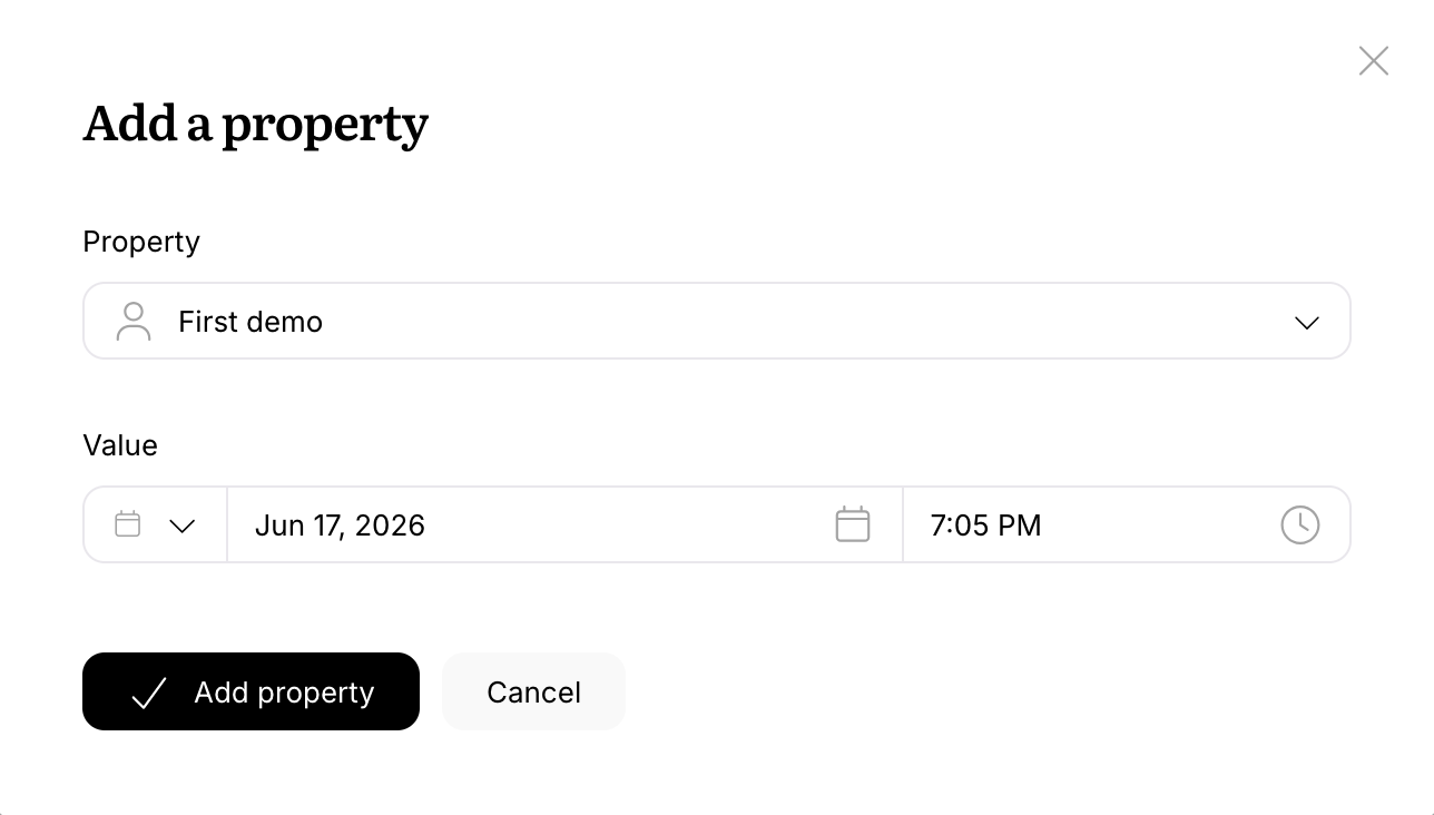 Managing users: adding a new property
